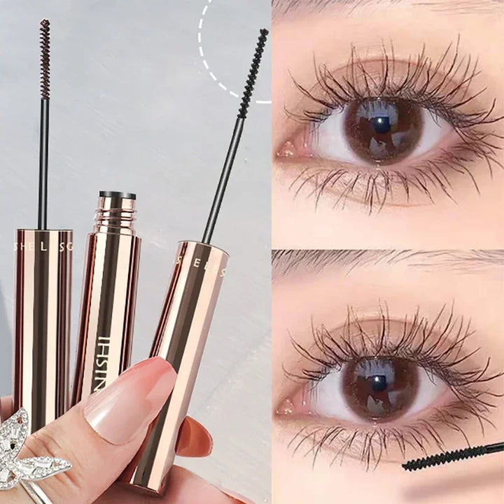 Silk Fiber Waterproof Mascara – Ultra-Fine Brush, Long & Curled Lashe