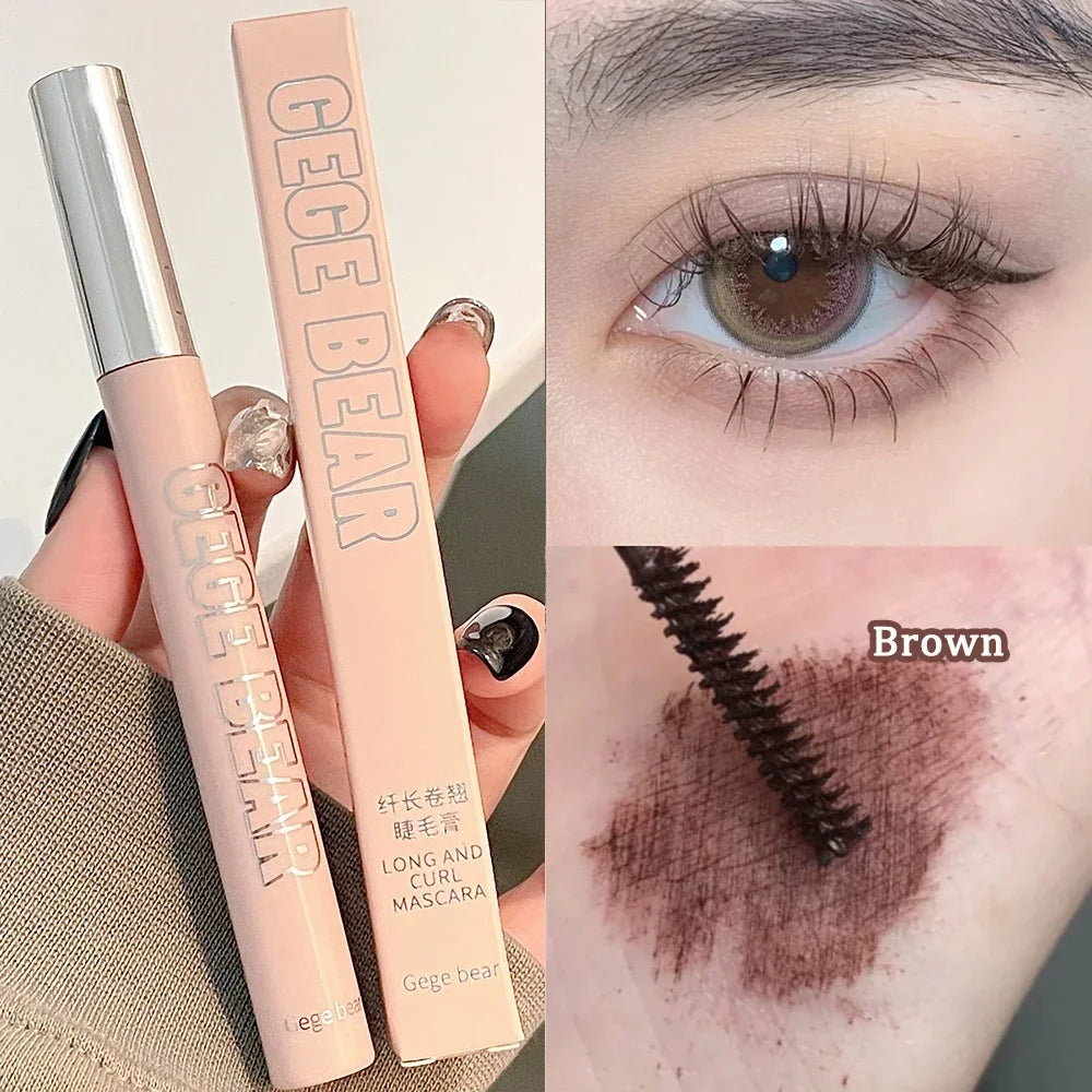 Silk Fiber Waterproof Mascara – Ultra-Fine Brush, Long & Curled Lashe